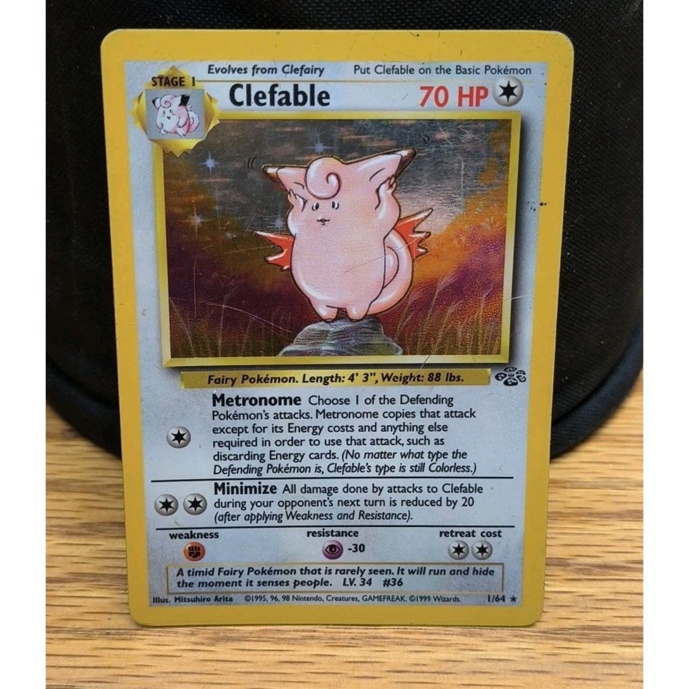 Pokemon 1999 Jungle‎ Clefable 1/64 Holo Rare